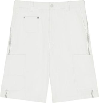 Givenchy Casual Shorts, male, White, Size: W30 Cargo Bermuda Shorts in Herringbone Denim