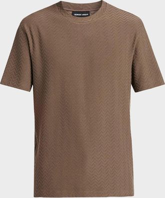 Giorgio Armani Men & apos;s Wool Textured Chevron Crewneck T-Shirt
