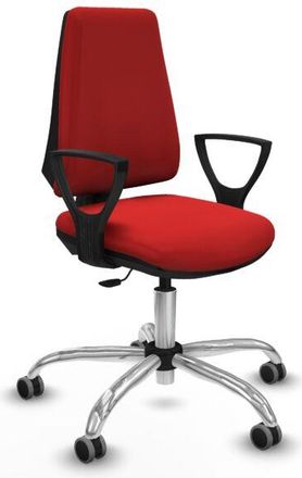 Piqueras y Crespo Piqueras Y Crespo - Elche Cp Similpiel Rojo Brazos Fijos Base Cromada Ruedas Engomadas 65mm