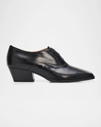 Jil Sander 40mm Lace-Up Leather Oxfords