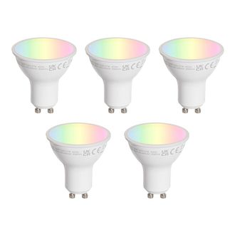 LUEDD Luedd - Juego De 5 Bombillas Led Gu10 De 50 Mm Transparentes 4,7 W 400 Lm 2200-2400 K