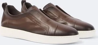 Santoni Victory leather slip-on sneakers