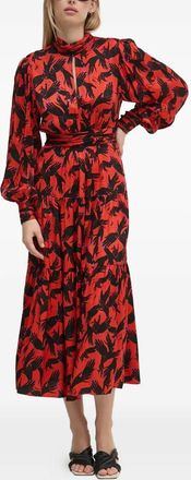 Diane Von Fürstenberg Abito midi con stampa - Rosso
