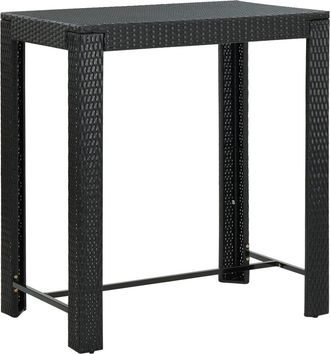 vidaXL Vidaxl - Mesa Alta Para Jard&iacute;n Rat&aacute;n Sint&eacute;tico Negro 100x60,5x110,5 Cm