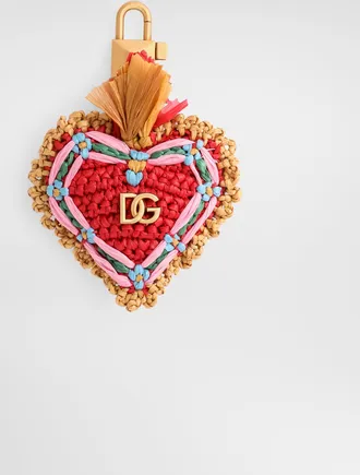 Dolce & Gabbana Keyring With Raffia Charm - Woman Collection Multicolor Onesize