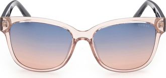 Guess Square Sunglasses in Shiny Beige /Gradient Blue at Nordstrom Rack