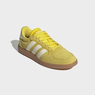 adidas Sneaker ADIDAS SPORTSWEAR BREAKNET SLEEK, Damen, Gr. 38,5, gelb, sanftes wei&szlig;, gum10, Leder, Synthetik, Schuhe Sneaker
