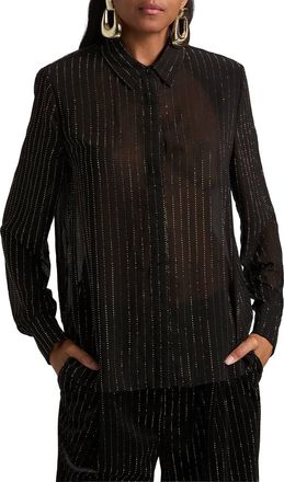 Ronny Kobo Lune Crystal Blouse In Black