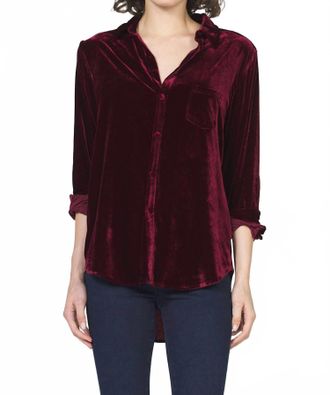 Dear John Denim Galina Velvet Shirt In Beaujolais