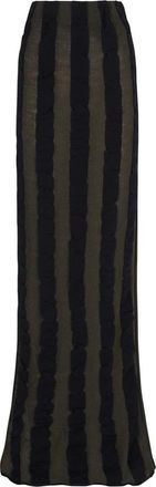 Cortana Winona- khaki en zwart gebreide rok - Dames - Maxi Rokken - Groen - S - Rokken