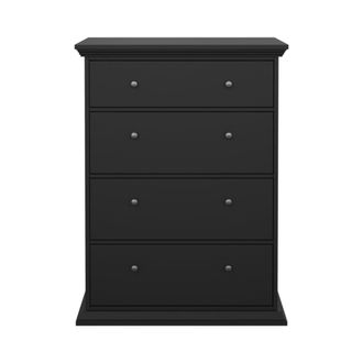 ebuy24 C&oacute;moda de 4 cajones H115,6 cm - Negro