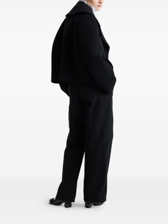 Nothing Written Black Vegetable Leather Pea Coat da 1.030,00