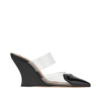 Alaia PVC and leather Le Coeur wedge mules Woman 36