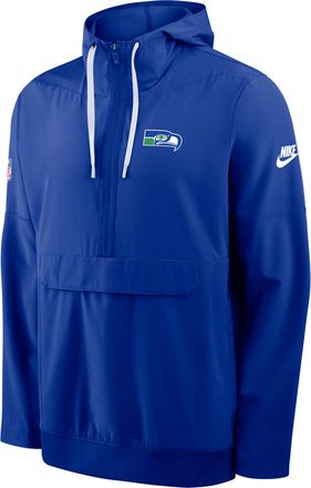 Nike Seattle Seahawks Alt Anorak Nike Mens NFL 1/2-Zip Hooded Jacket in Blue | 03AT936ZQ78-J5Z