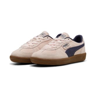 Puma Sneaker PUMA PALERMO, Damen, Gr. 40,5, jasmine flower, gum, deep plum, Leder, mehrfarbig, Schuhe Sneaker, aus Leder, mit Synthetik-Innenmaterial, mit 