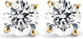 Pompeii3 Tiny 1/4Ct Round Diamond Small Stud Earrings in 14K White or Yellow Gold Classic Setting