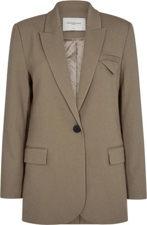 Copenhagen Muse Timber Wolf Blazer met klepzakken - Dames - Blazers - Beige - M - Wol - Jassen