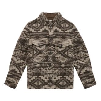 Isabel Marant Isabel Marant, Light Jackets, female, Brown, Size: XS Graphic Wool Blend Jacket