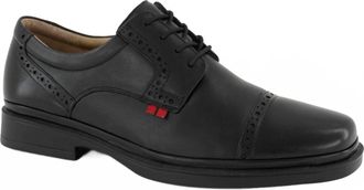 Andrea Mens Lace Closure Leather Oxford Shoes In Black