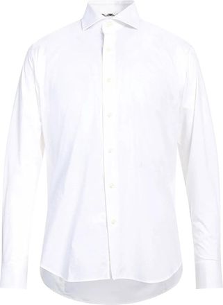 Aquascutum Button Down Popeline Overhemd - Heren - Zakelijke Overhemden - Wit - L - Katoen - Overhemden