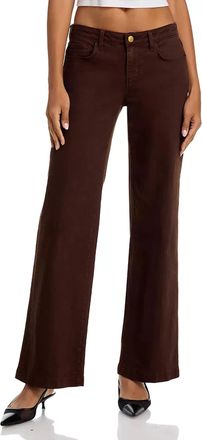 L'agence Joanne Low Rise Wide Leg Denim Pant In Brown