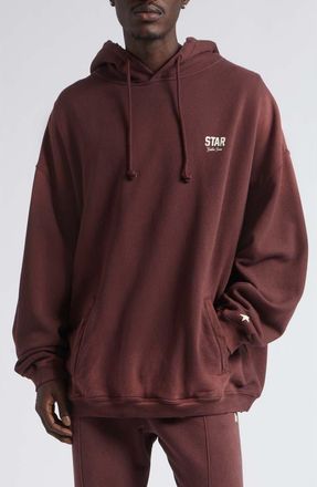Golden Goose Gender Inclusive Distressed Oversize Star Graphic Hoodie in Windsor Wine at Nordstrom, Size Xx-Large