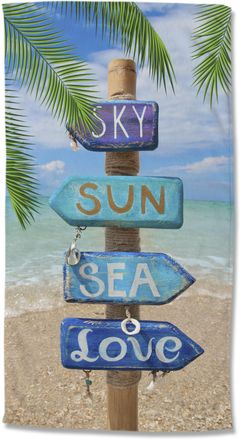 Good Morning Strandtuch »Happy place« Mikrofaser, 100x180, Schnelltrocknend, Sommer, Strand, Erwachsene