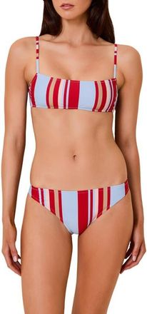 Solid & Striped The Daniela Bikini Top in Cranberry Copenhagen Stripe at Nordstrom, Size X-Large