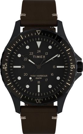 Timex Navi Mens Black Watch TW2V45400 Leather (archived) - One Size