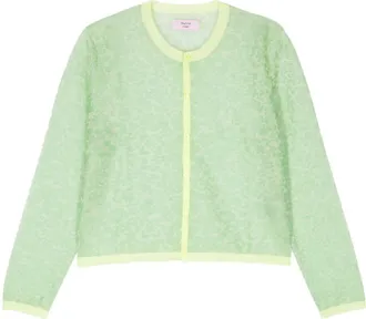 Martine Rose floral-jacquard cardigan - men - Polyester/Nylon - M - Green