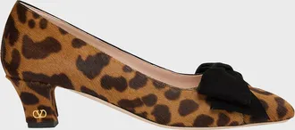 Valentino Garavani Bowow Leopard Calf Hair Pumps