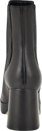 Nine West EDS Boots Womens Black Leather Block Heel Ankle Booties LION783