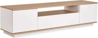 Calicosy Mueble tv 3 puertas y 1 nicho l180 cm - blanco y madera