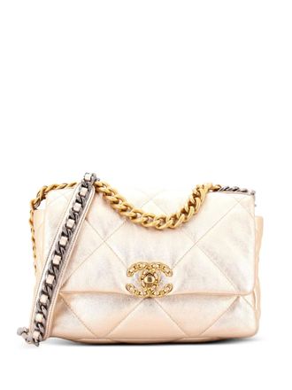 Chanel 19 Flap Bag Quilted Iridescent Calfskin Medium crossbody bag - Gold
