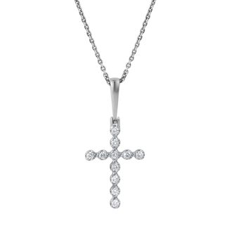 LuvMyJewelry Auralisse Cross 14K Gold Diamond Pendant - 0.3 Ct