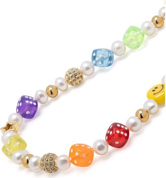 Nialaya Pair of Dice Necklace in Multi-Color at Nordstrom