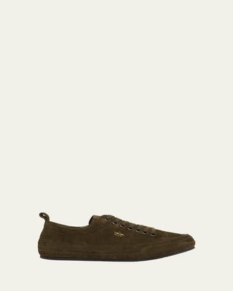 Tom Ford Mens Dean Suede Cap Toe Low-Top Sneakers