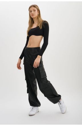 LaMarque Bobbi | Faux Leather Cargo Pants in Black at Nordstrom, Size Xx-Small