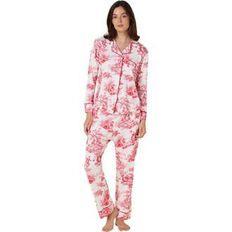 The Cats Pajamas Pima Knit Pajama Floral Set in Idle Hours at Nordstrom, Size X-Large