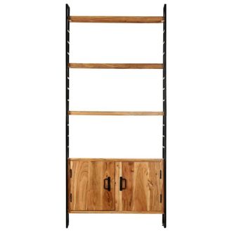 Berkfield Home 4-Tier Bookcase 80x30x180 cm Solid Acacia Wood in Brown | Size: 80 x 30 x 180 cm