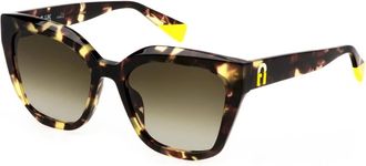 Furla Sfu 781 Zonnebril - Dames - Zonnebrillen - Bruin - 54 MM - Accessoires