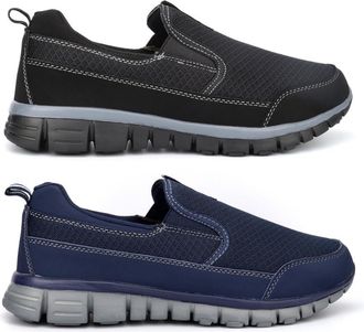 Generic Mens Memory Foam Trainers Mens Slip On Trainers Size 6 Boys Slip On Shoes Size 9 Lightweight Shoes Lightweight Trainer Memory Foam Shoe Sizes 6-12 Bla