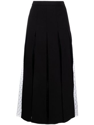 Red Valentino Gonna midi con inserti - Nero