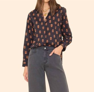 Xirena Emmie Button Down Shirt In Wheat Stamp