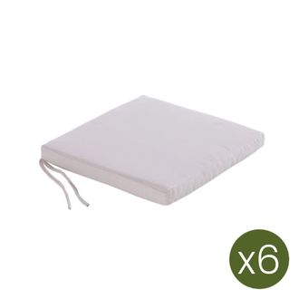 ED&Egrave;N JARD&Iacute; Pack de 6 cojines para sillas de jard&iacute;n olefin crudo 44x44 cm