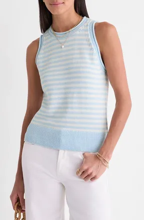 Vineyard Vines Stripe Sweater Tank in Rocks Blue Stripe at Nordstrom, Size X-Large