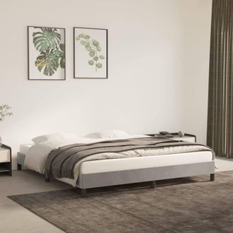 Berkfield Home Bed Frame Light Grey 180x200 cm Super King Velvet
