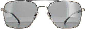 HUGO BOSS Aviator Matte Ruthenium Grey Polarized BOSS 1045/S