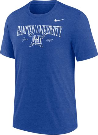 Nike Mens College (Hampton University) Tri-Blend Short-Sleeve T-Shirt in Blue | M21372HMTU25-RBH