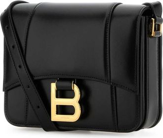 Balenciaga Womens Flap Crossbody Bag Black Calf